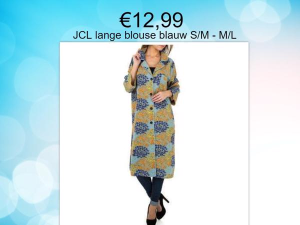 JCL lange blouse met knoops sluiting blauw S/M - M/L