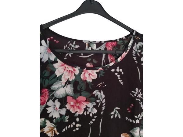 Zomer jurk bloemen zwart groen roze M