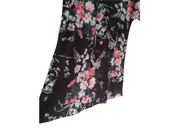 Zomer jurk bloemen zwart groen roze M