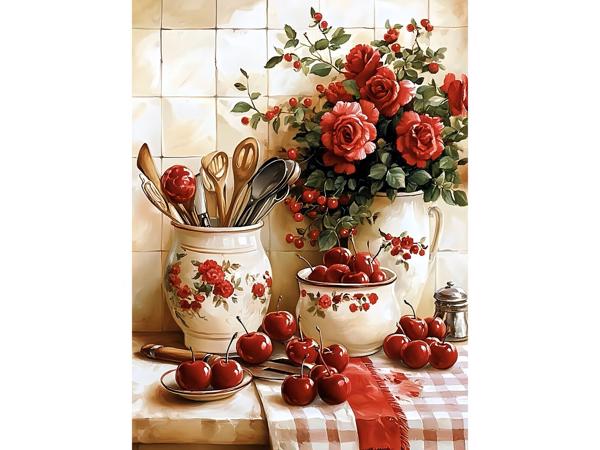 nr 3 Diamond Painting keuken decoratie 50x40cm (vierkant)