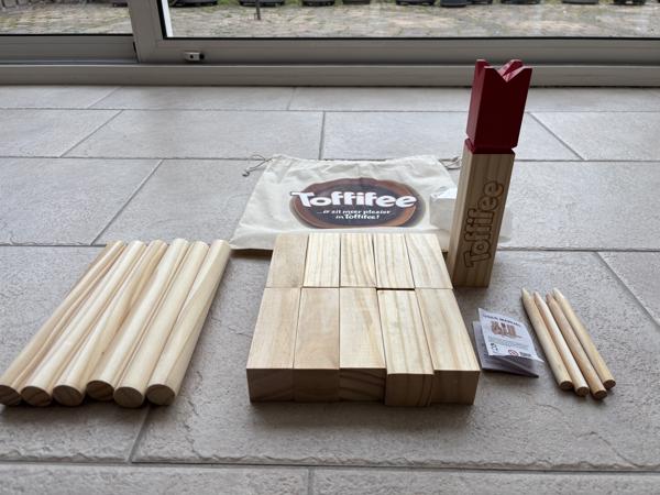 Toffifee Kubb Go spel nieuw houten speelgoed buiten werpspel