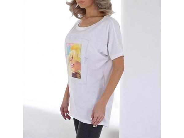 Glo-story t-shirt 1995 wit glamour glitter one size