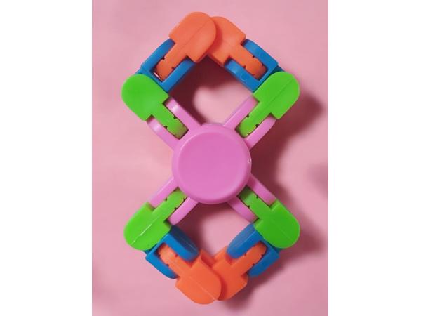 Flexibele Fidget Spinner roze meerkleurig