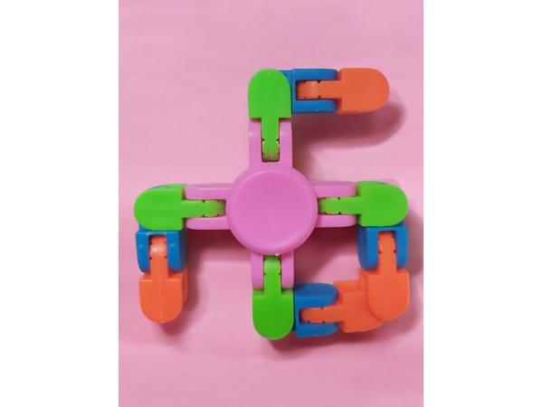 Flexibele Fidget Spinner roze meerkleurig