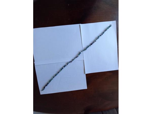 Fluoriet ketting in groen, paars en transparant kleur 60 cm