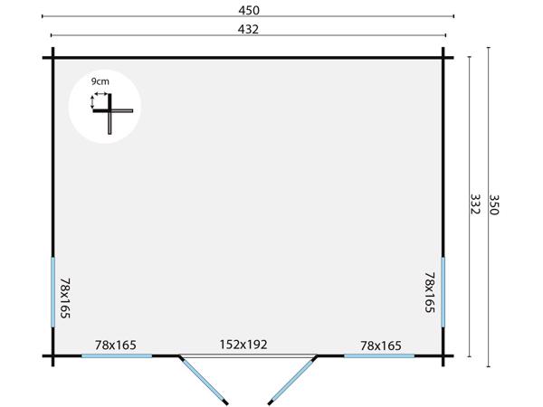 Blokhut - Tuinhuis Arne | 28 mm | vuren onbehandeld