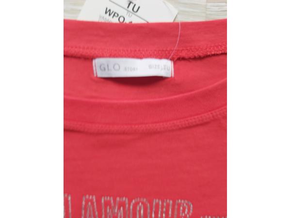 Glo-story one size t-shirt 1995 rood glamour glitter