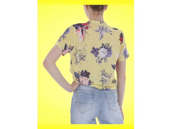 Metrofive bloemen shirt vhals geel XXL/44