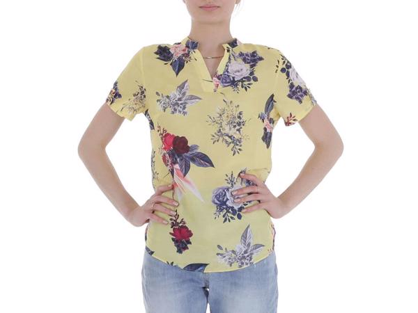 Metrofive bloemen shirt vhals geel XXL/44