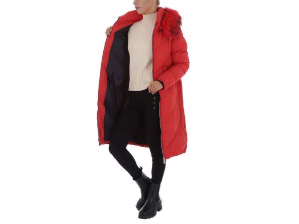 Glo-Story winter jas lang rood M