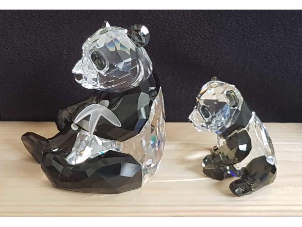 Swarovski Panda Moeder en Baby doos, omdoos en certificaat