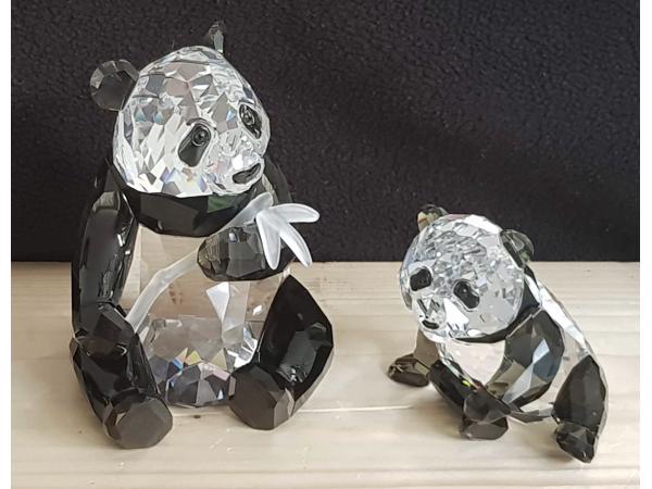 Swarovski Panda Moeder en Baby doos, omdoos en certificaat