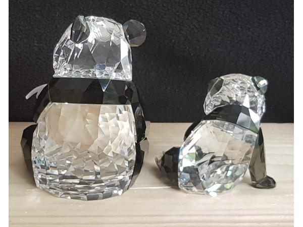 Swarovski Panda Moeder en Baby doos, omdoos en certificaat