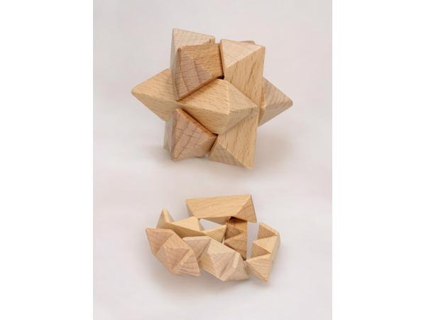 Set van 12 houten IQ puzzels echte hersenkrakers / breinbrek