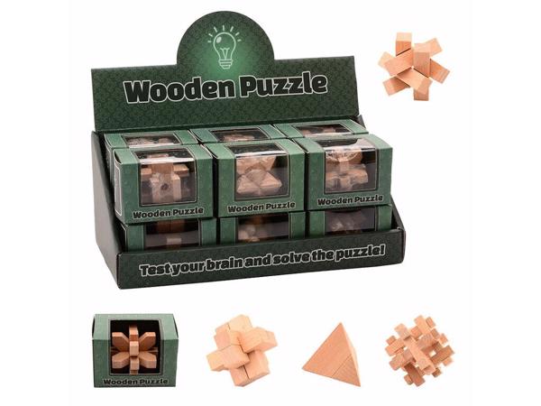 Set van 12 houten IQ puzzels echte hersenkrakers / breinbrek