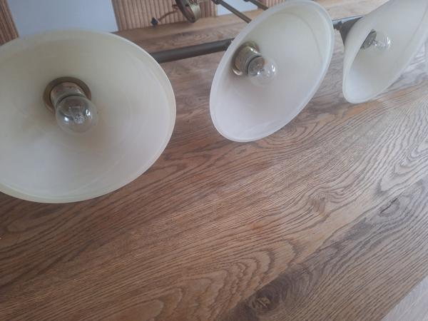 Hanglamp met 4 glazen kappen - Bronskleurig