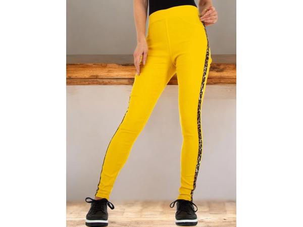 Fashion stevige legging panterprint geel S/M