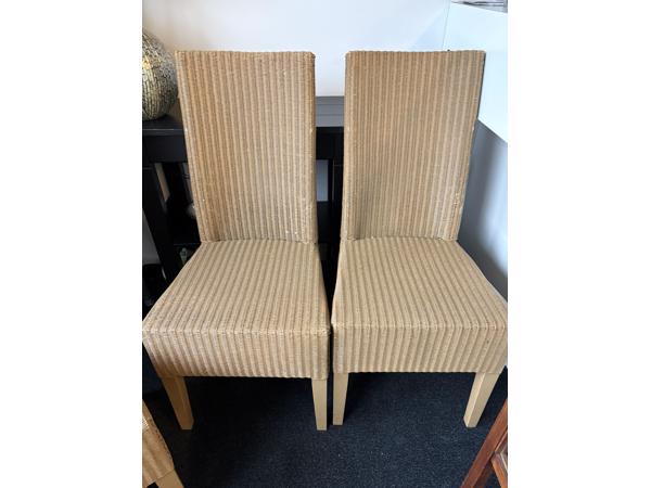 4 Lloyd loom eetkamerstoelen bruin