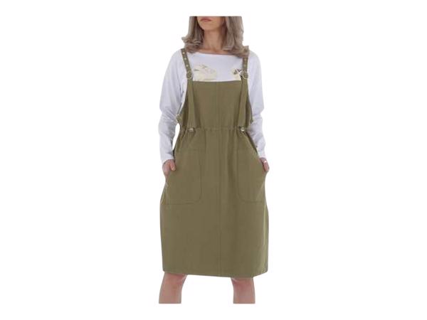 Cashual jurk khaki groen one size