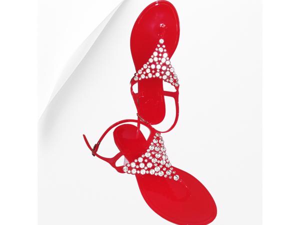 teenslippers strass steentjes rood 37