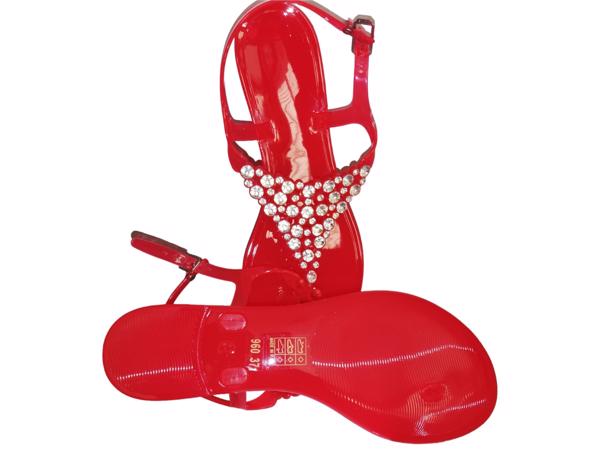 teenslippers strass steentjes rood 37