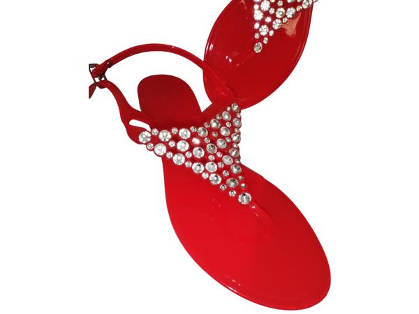 teenslippers strass steentjes rood 37