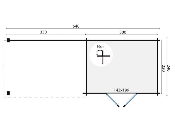 Blokhut - Tuinhuis Maja | 28 mm | vuren onbehandeld