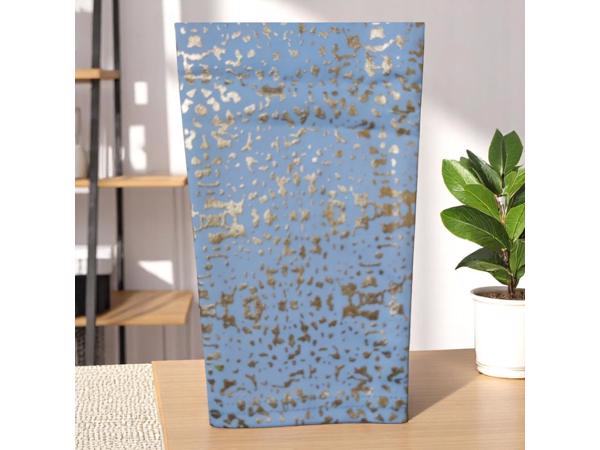 Legging lichtblauw goud glitter S/M