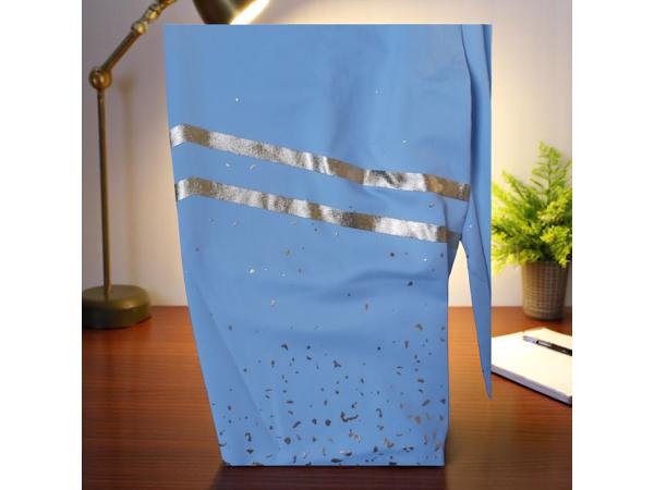 Legging lichtblauw goud glitter S/M