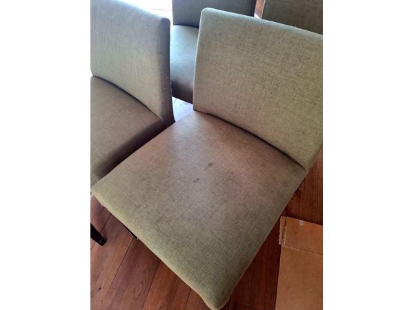 4 groene eetkamerstoelen