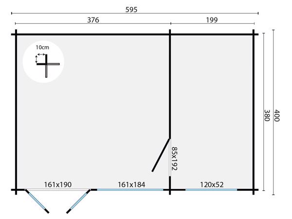 Blokhut - Tuinhuis Flow 2.0 | 40 mm | vuren onbehandeld