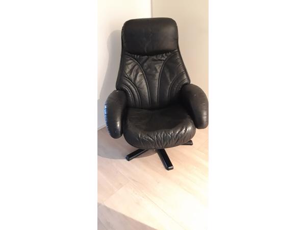 Fauteuil/stoel Leer op draaipoot
