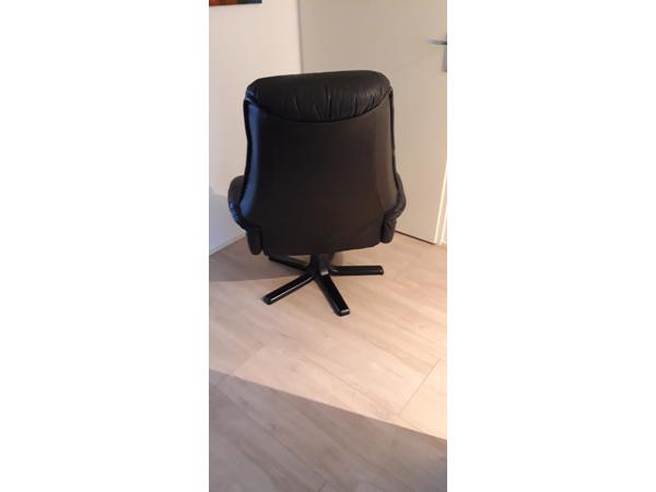 Fauteuil/stoel Leer op draaipoot