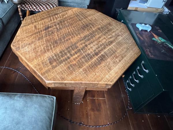 Robuuste Eiken Salontafel - 120cm breed, 8cm dik blad