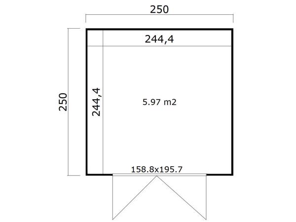 Tuinhuis Quby 250x250