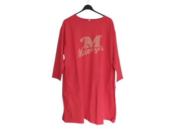 Sweat jurk motorcycle strass steentjes rood XL/XXL
