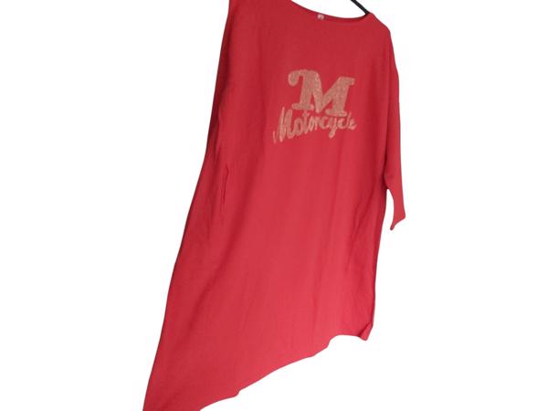 Sweat jurk motorcycle strass steentjes rood XL/XXL