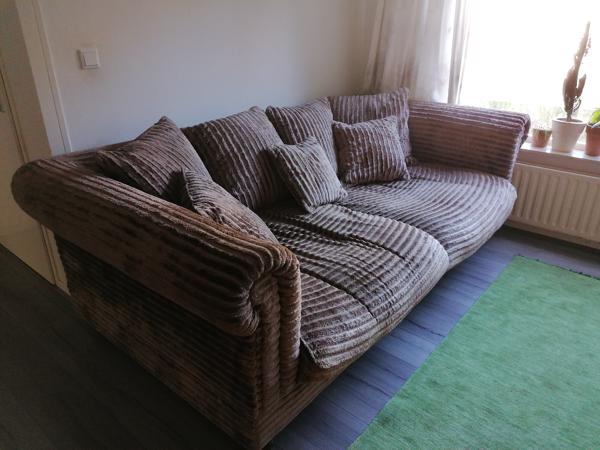 Grote royale loungebank rib taupe