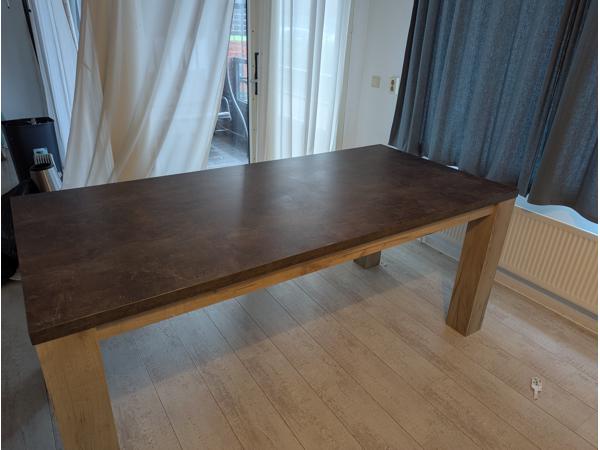 Eettafel 190x90 - Light Grey Eiken/Betonlook