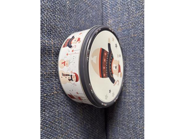 Kerstblik 13,5 cm doorsnee trommel beer kerst beertje trui