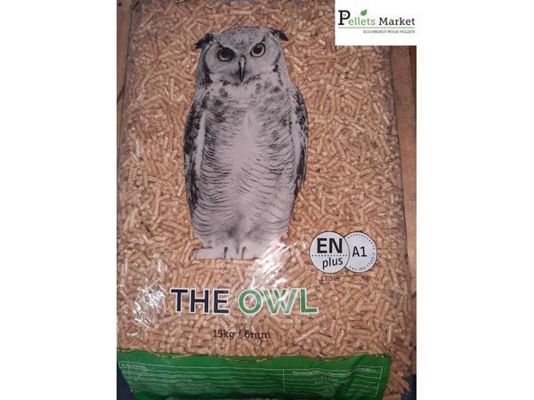 ENplus A1 houtpellets "THE OWL", 6 mm, 15kg