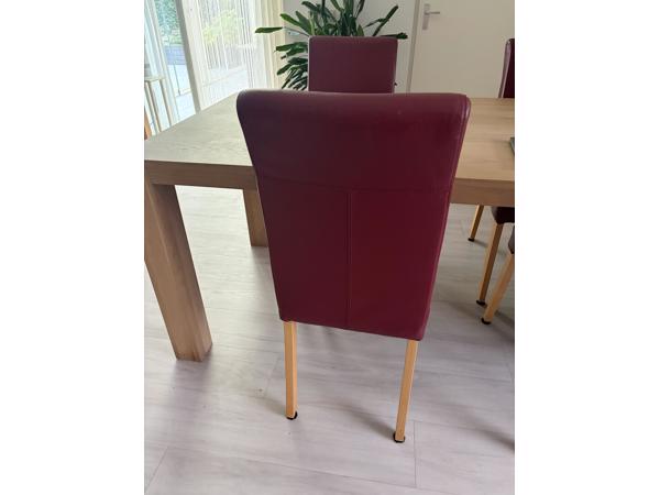 Vier prima leren eethoekstoelen