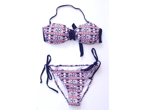 Bikini bandeaumodel, blauw of rood maat 36/S of 38/M (nieuw)