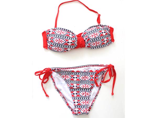 Bikini bandeaumodel, blauw of rood maat 36/S of 38/M (nieuw)