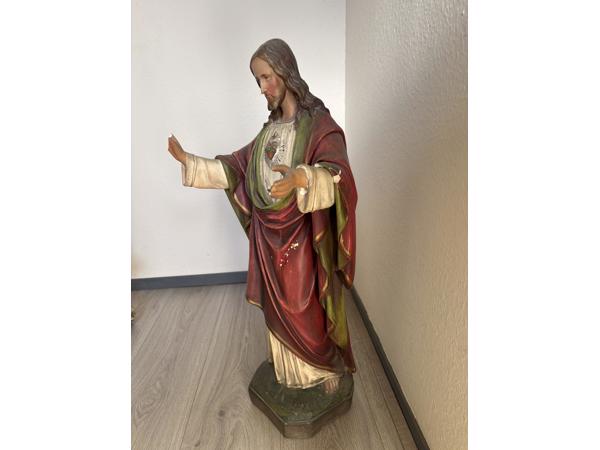 Jezusbeeld van gips van ca 80 cm
