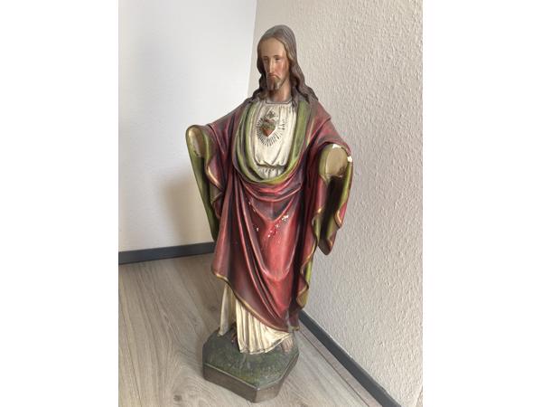 Jezusbeeld van gips van ca 80 cm