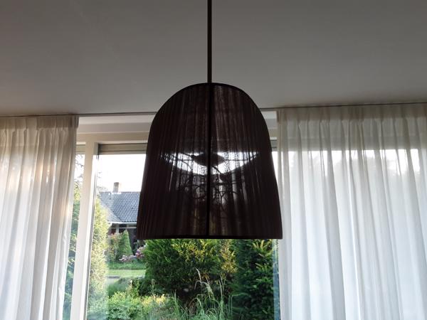 Hanglamp bruin tule kap