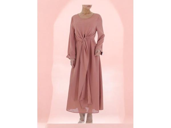 JCL wijde zomer maxi-jurk roze S/36