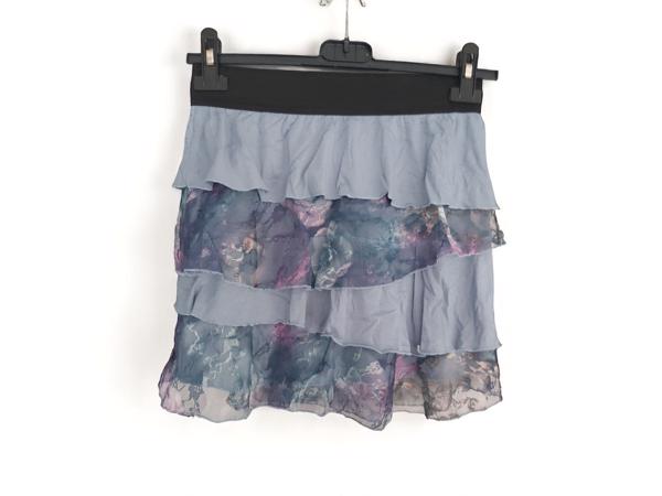 Mini rok met laagjes van kant blauw L/XL