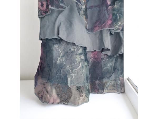 Mini rok met laagjes van kant blauw L/XL